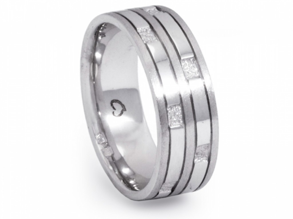 Alianças Ouro Branco sem Brilhantes ALR003139B