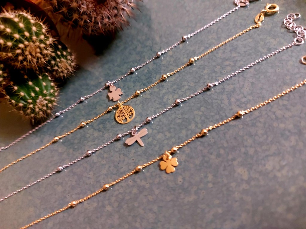 Pulseiras em prata 925 e prata dourada 925 