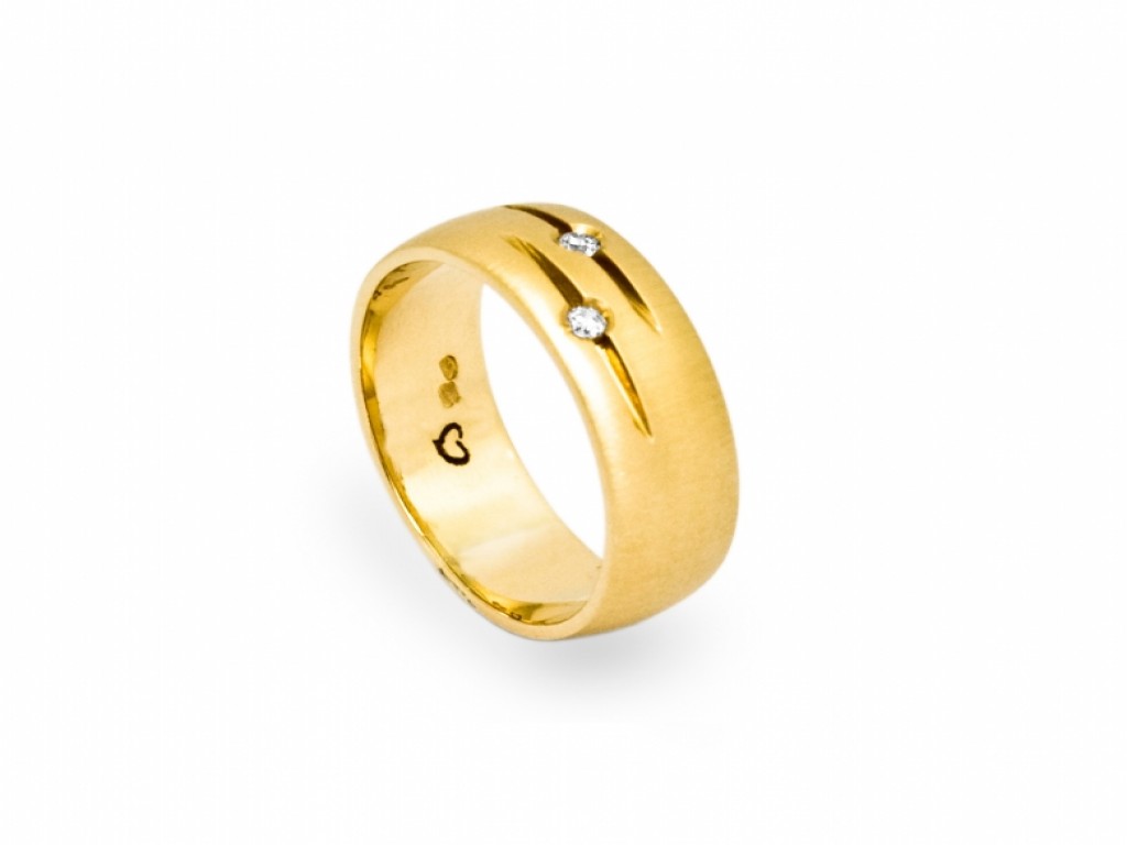 Aliança de Casamento Ouro Amarelo com Diamantes ALR004079