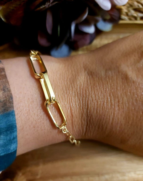 Pulseira prata dourada 925