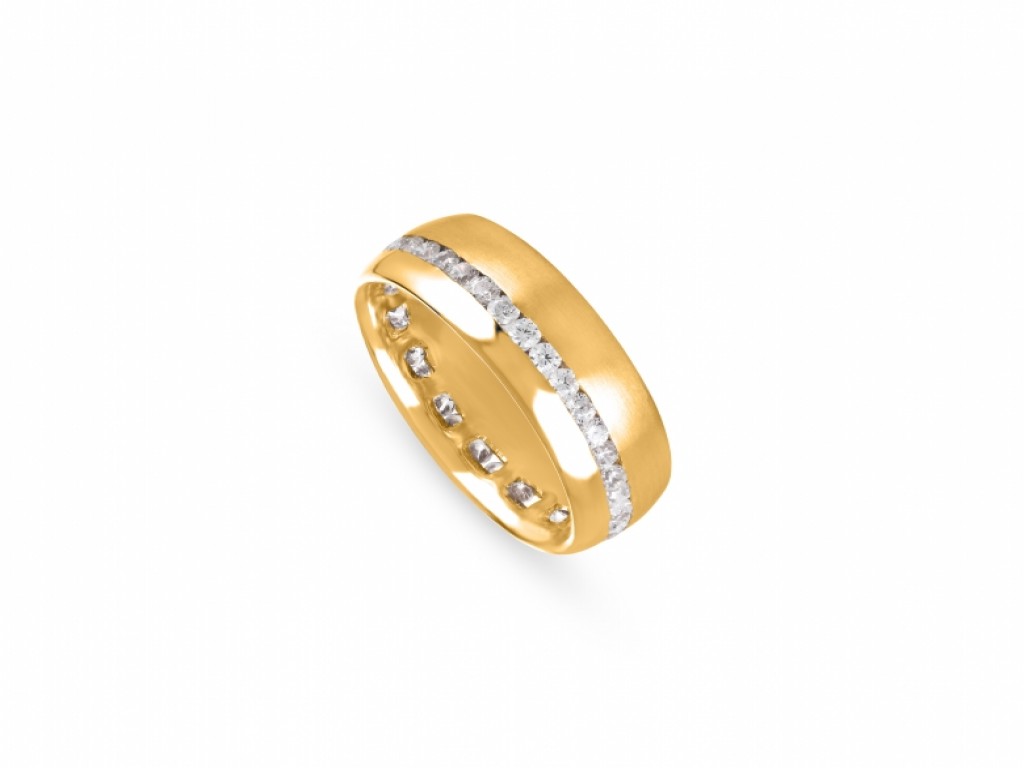 Aliança de Casamento Ouro Amarelo com Diamantes ALR005009