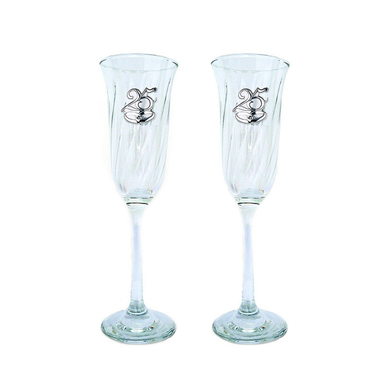 Flutes Comemorativos de Bodas de Prata 25 Anos de Casamento