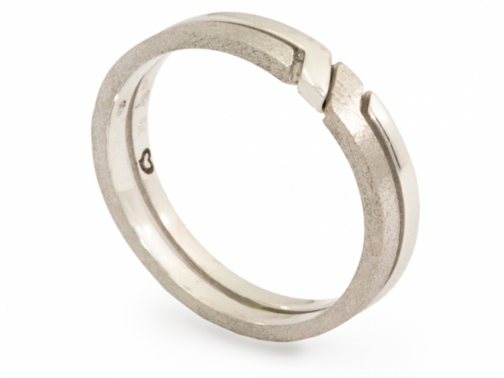 Alianças Ouro Branco sem Brilhantes ALR003196B