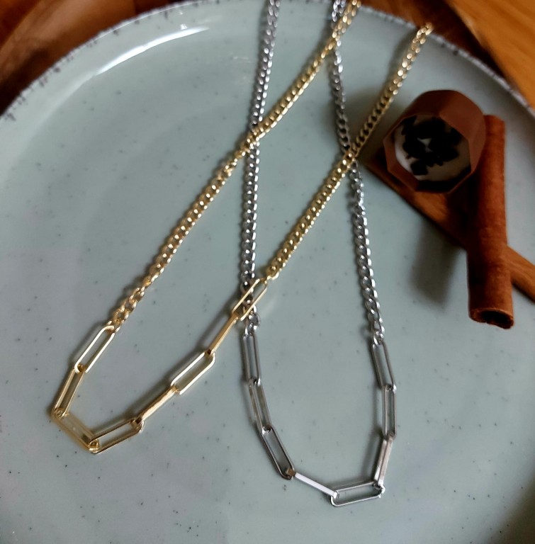 Colar Prata Dourada 925