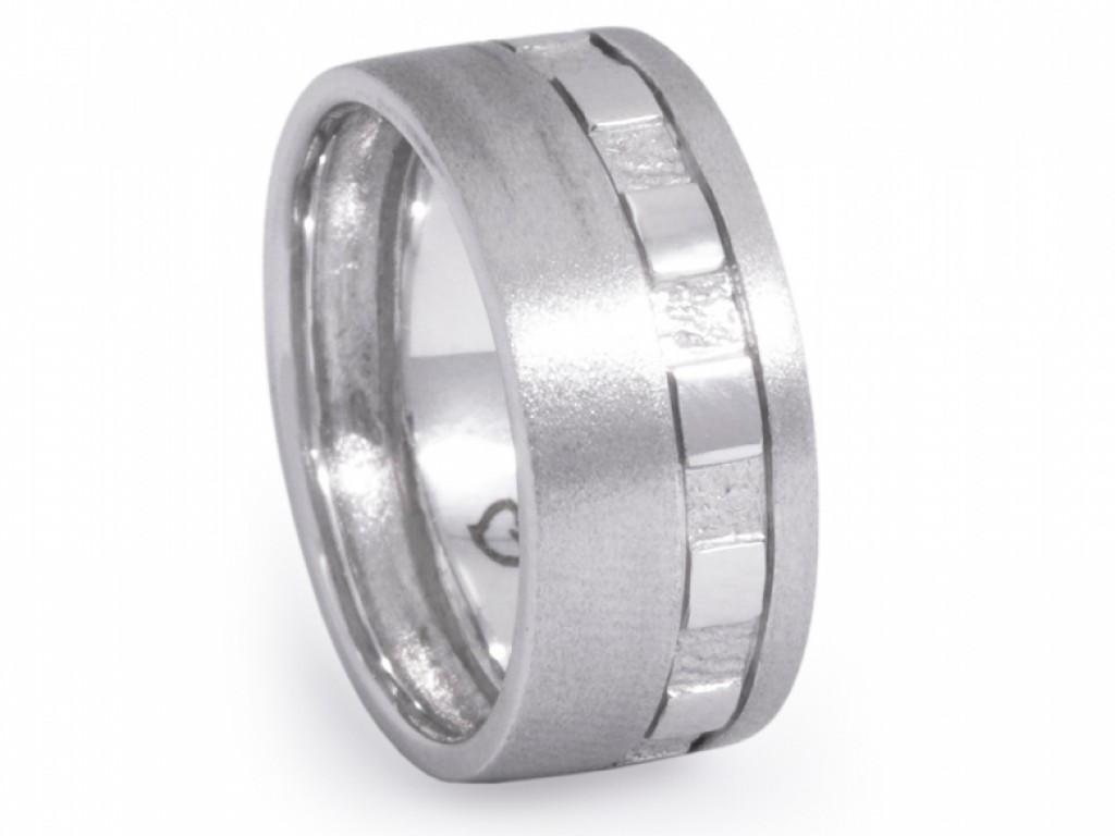 Alianças Ouro Branco sem Brilhantes ALR002994B