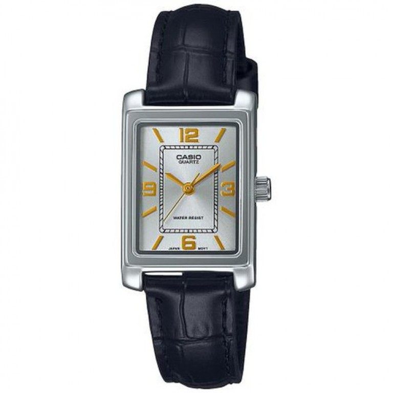 Relógio feminino Casio  couro preto