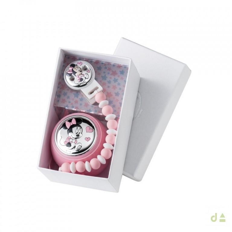 Set Porta + Corrente Chupeta Minnie