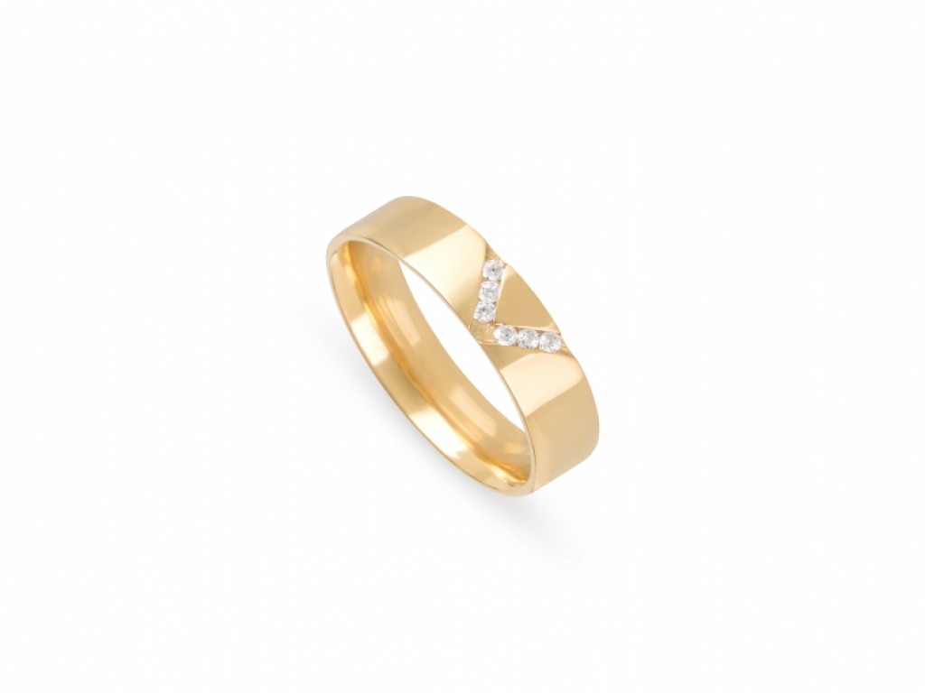 Aliança de Casamento Ouro Amarelo com Diamantes ALR005329