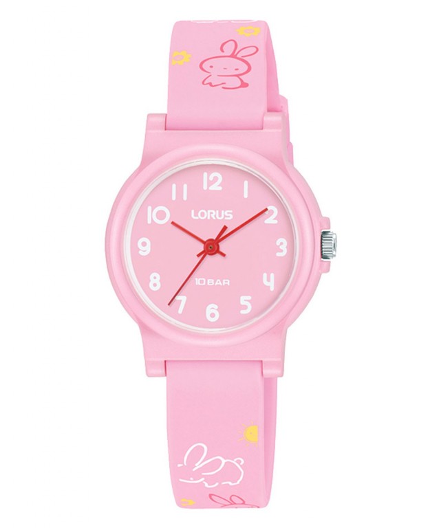 Lorus® Relógio Criança Menina com Coelhos e Flores - Rosa