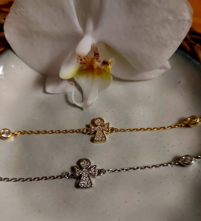 Pulseira em prata e Pulseira prata dourada 925