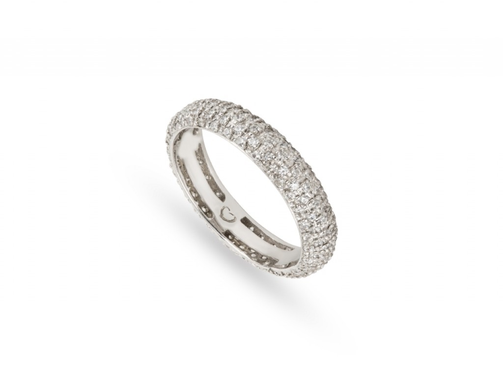 Aliança de Casamento Ouro Branco com Diamantes ALR004366B