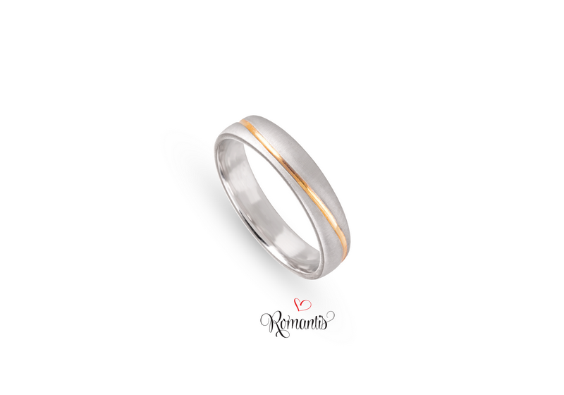 Aliança ouro bicolor  sem pedras.