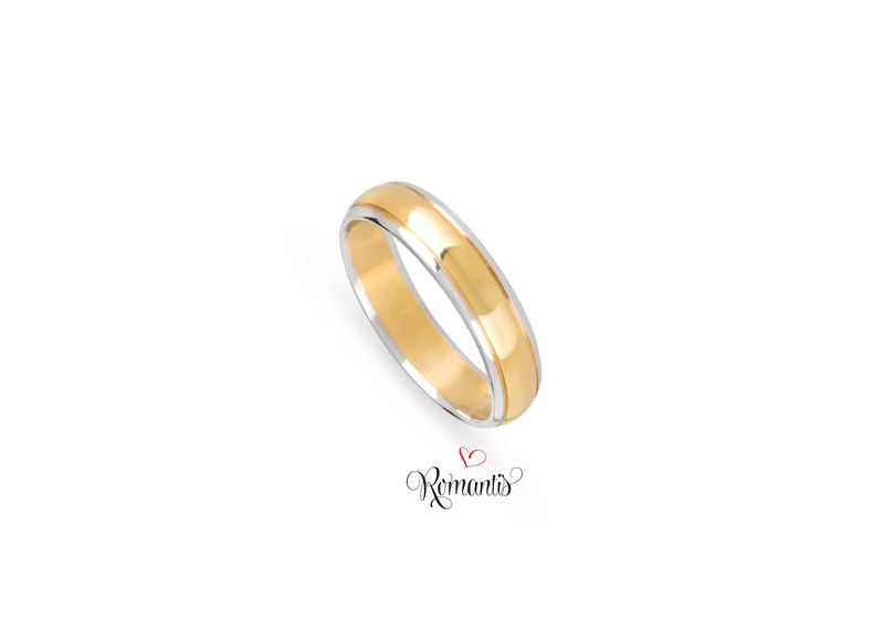 Aliança ouro bicolor  sem pedras.
