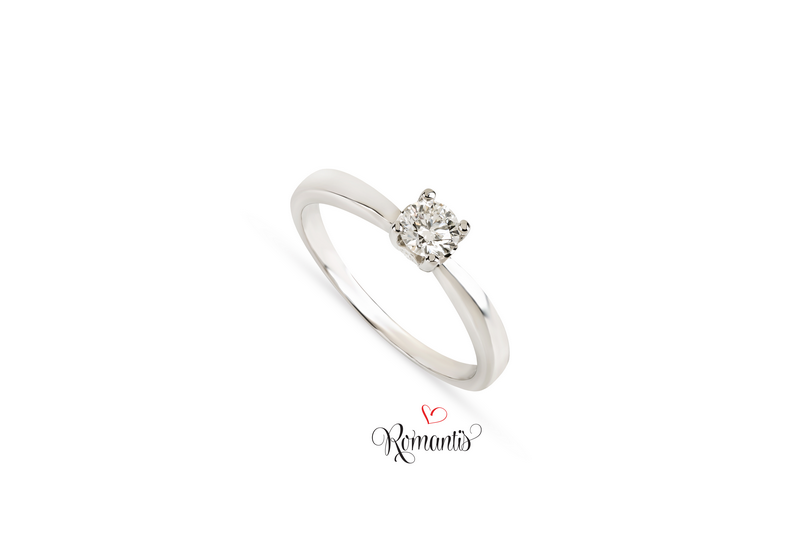 Anel Noivado platina diamante.