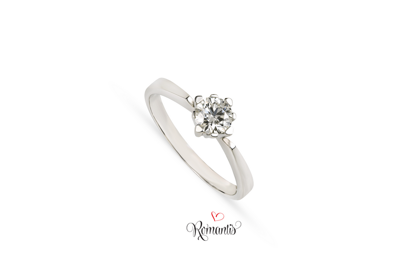 Anel Noivado platina diamante.