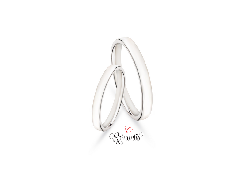 Aliança platina sem gemas.