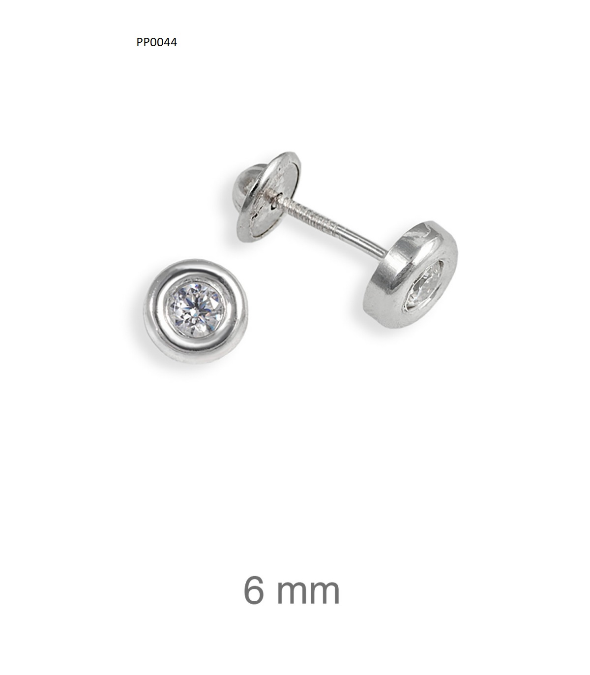 Brincos rosca Rodio P0044