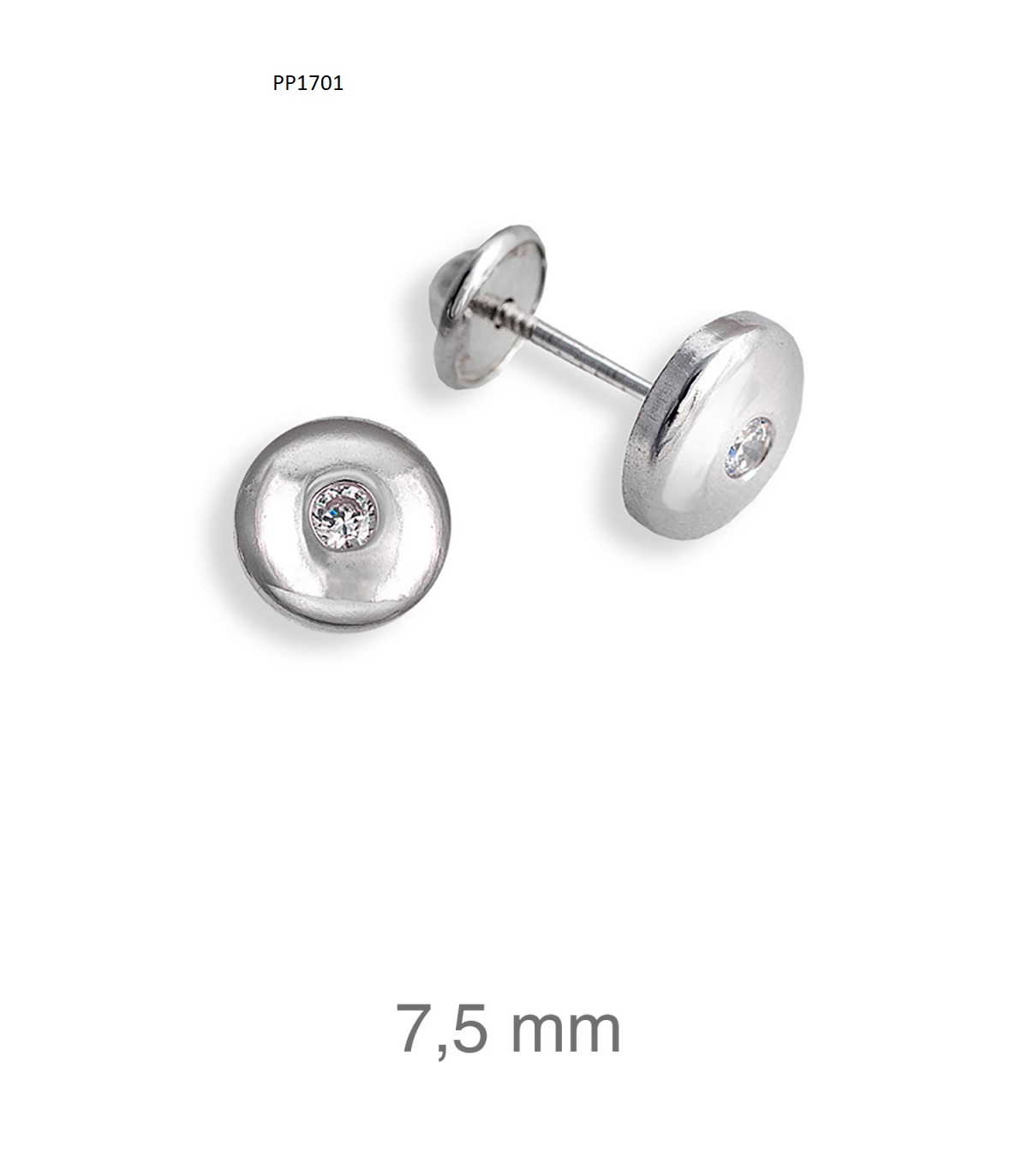 Brincos rosca Rodio P1701