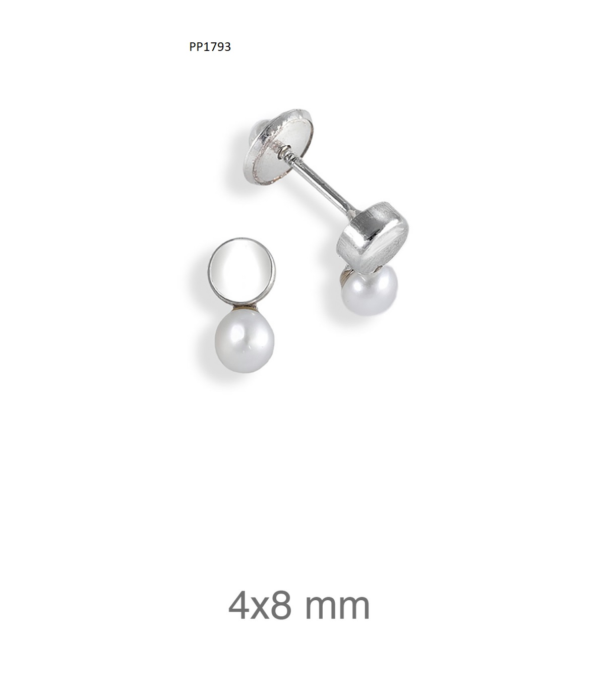 Brincos rosca Rodio P1793