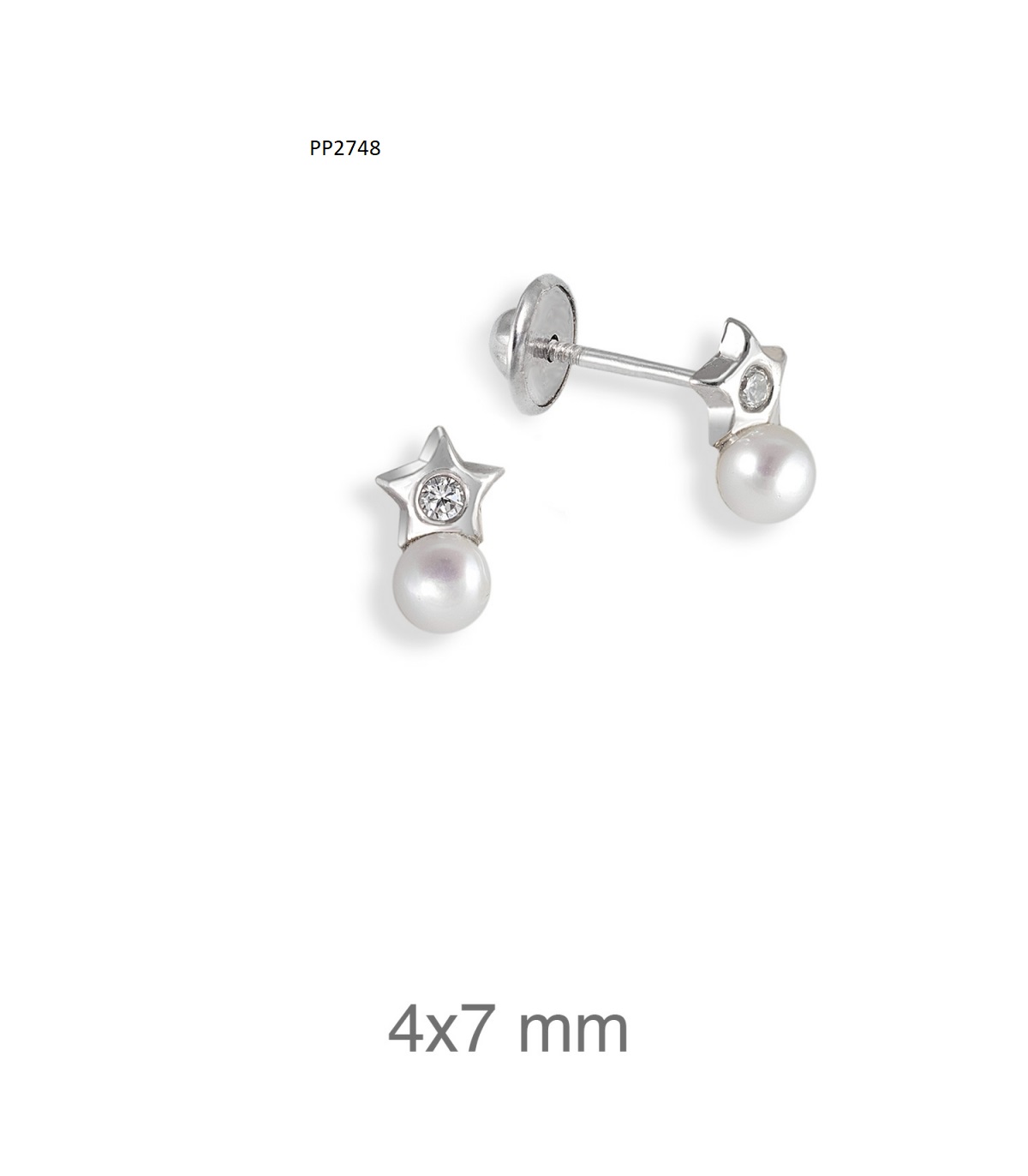 Brincos rosca Rodio P2748