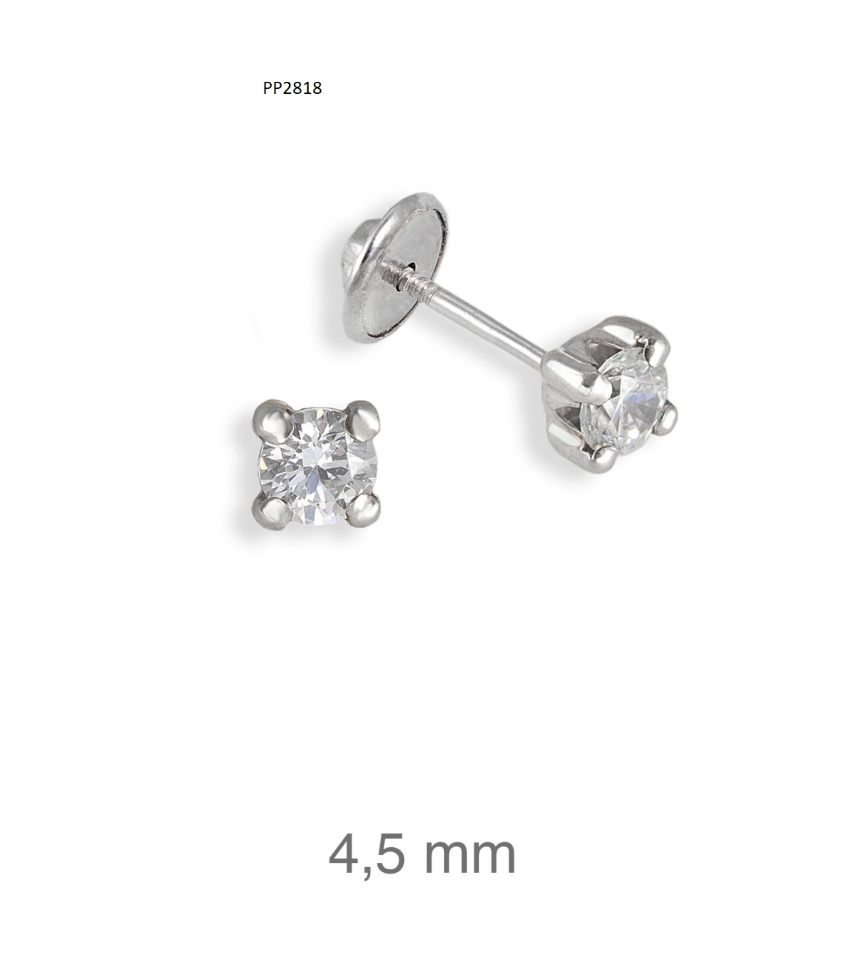 Brincos rosca Rodio P2818