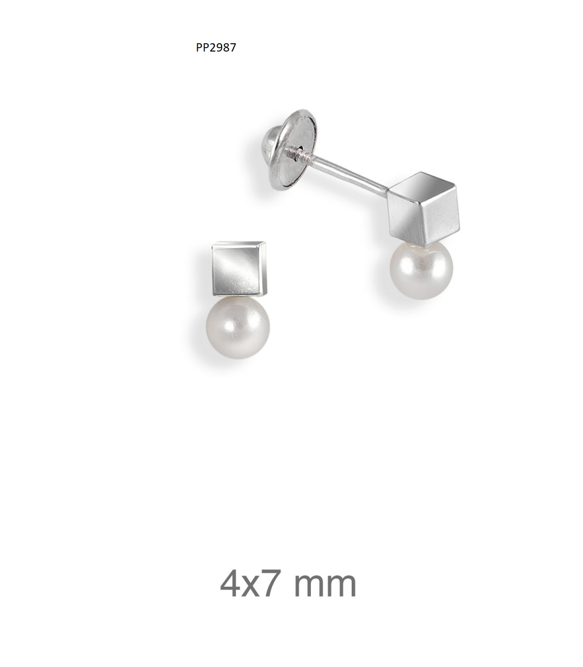 Brincos rosca Rodio P2987