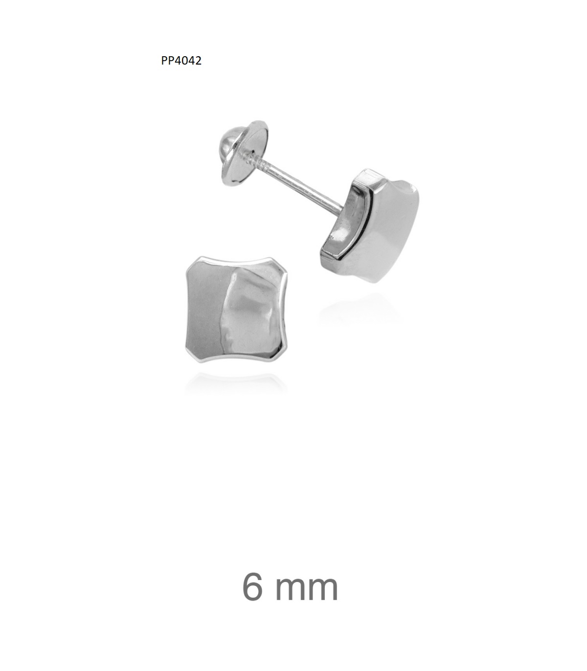 Brincos rosca Rodio P4042