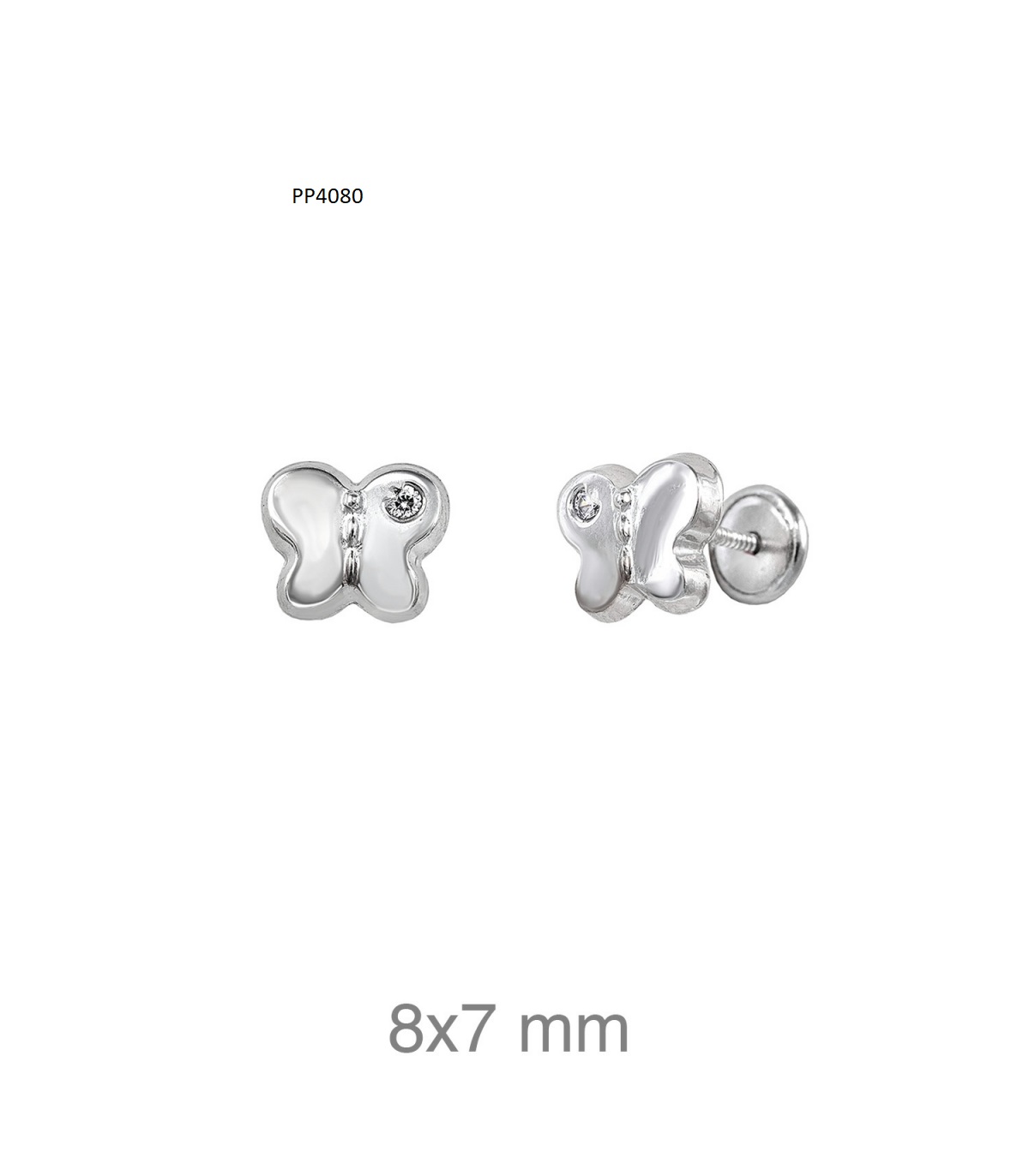 Brincos rosca Rodio P4080