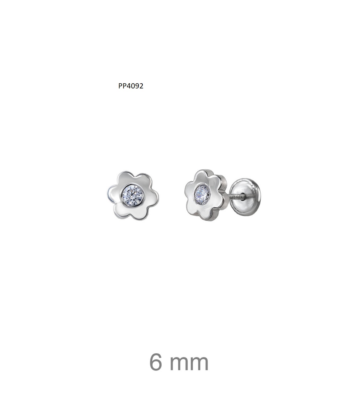 Brincos rosca Rodio P4092