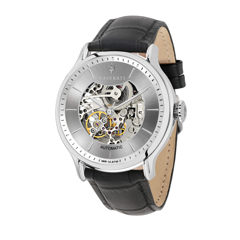 EPOCA 42mm AUTO W/SILVER DIAL BLACK ST