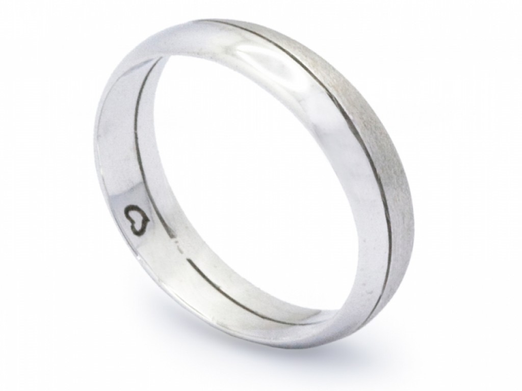 Alianças Ouro Branco sem Brilhantes ALR002787B