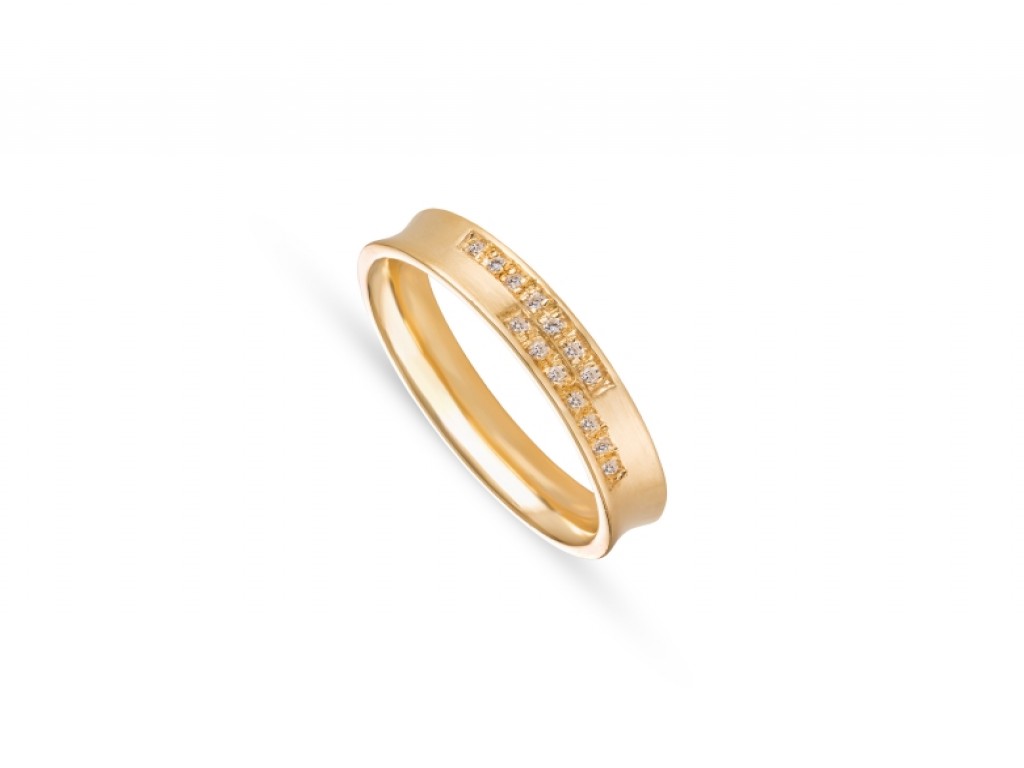Aliança de Casamento Ouro Amarelo com Diamantes ALR004681