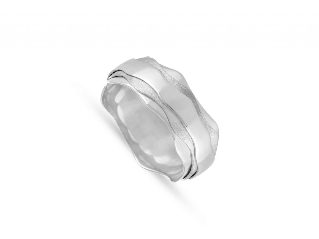 Alianças Ouro Branco sem Brilhantes ALR003943B