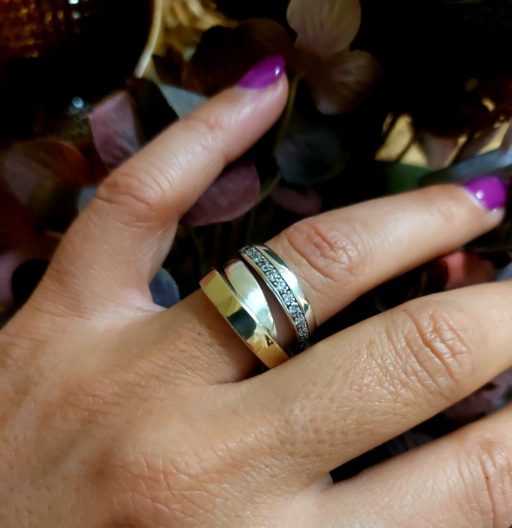 Alianças de prata 925 e ouro 