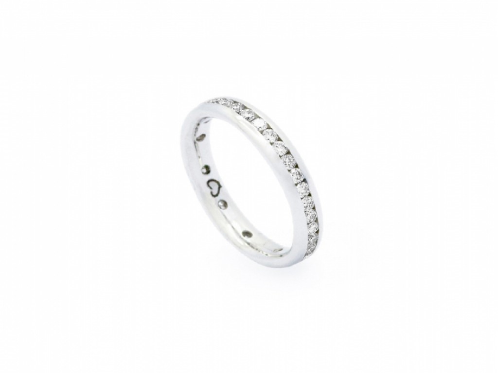 Aliança de Casamento Ouro Branco com Diamantes ALR001895B