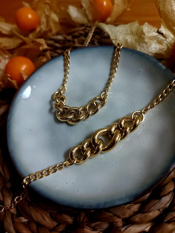 Colar Prata Dourada 925