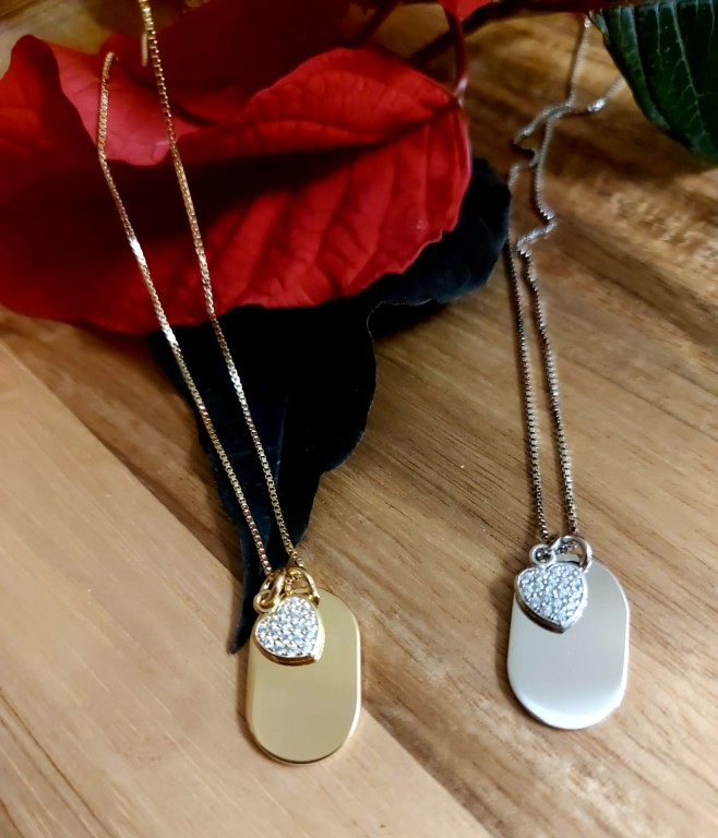 Colar em Prata Dourada 925 e Colar em Prata 925