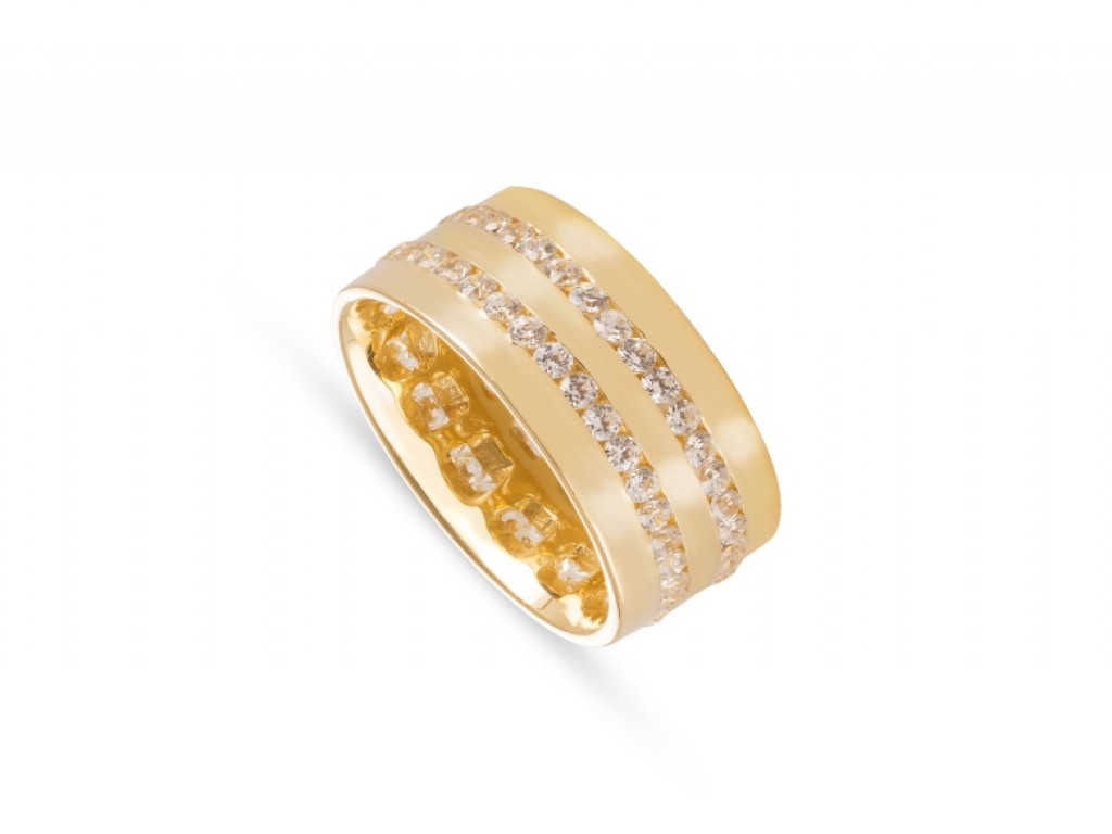 Aliança de Casamento Ouro Amarelo com Diamantes ALR004117