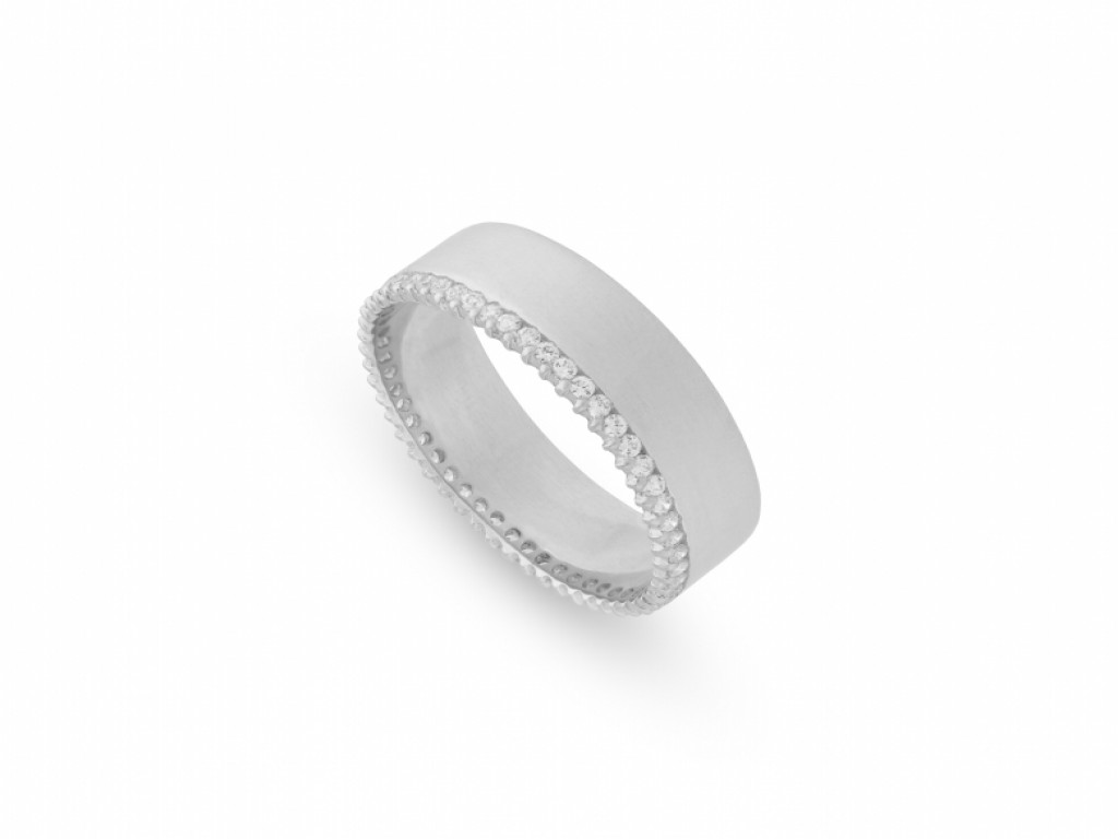 Aliança de Casamento Ouro Branco com Diamantes ALR005137B