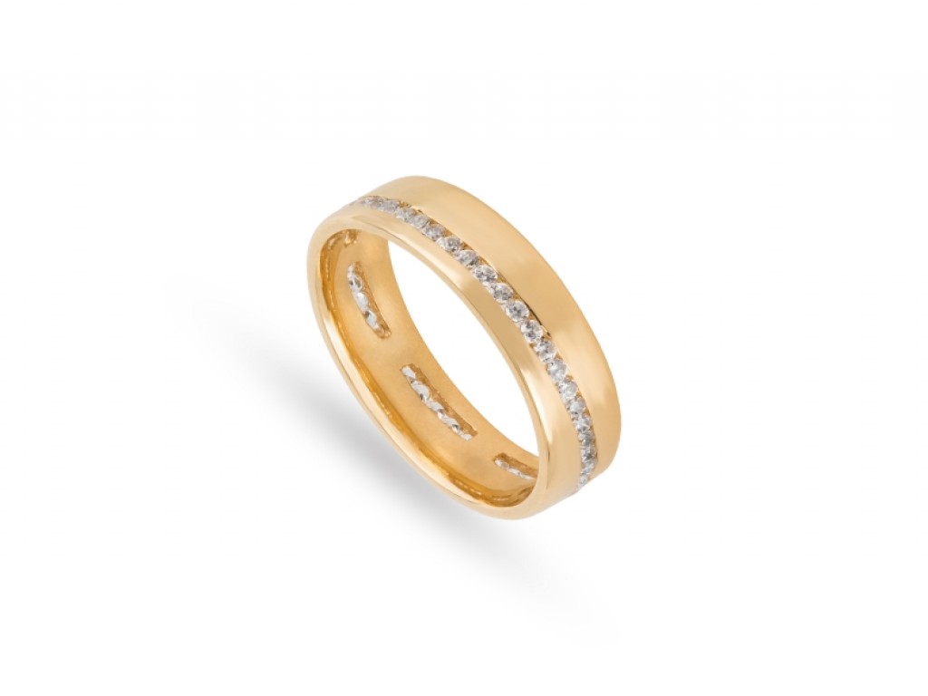 Aliança de Casamento Ouro Amarelo com Diamantes ALR004679