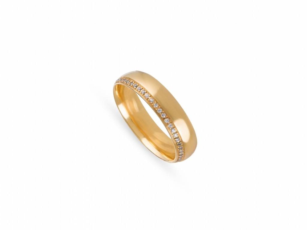 Aliança de Casamento Ouro Amarelo com Diamantes ALR005149