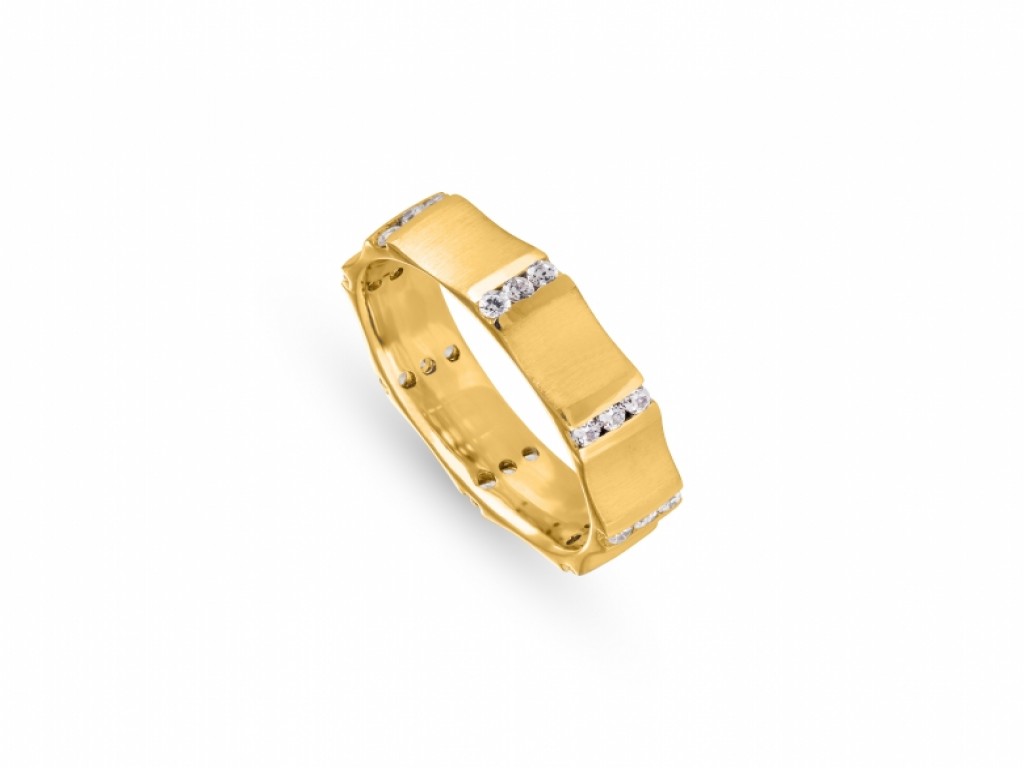Aliança de Casamento Ouro Amarelo com Diamantes ALR004113