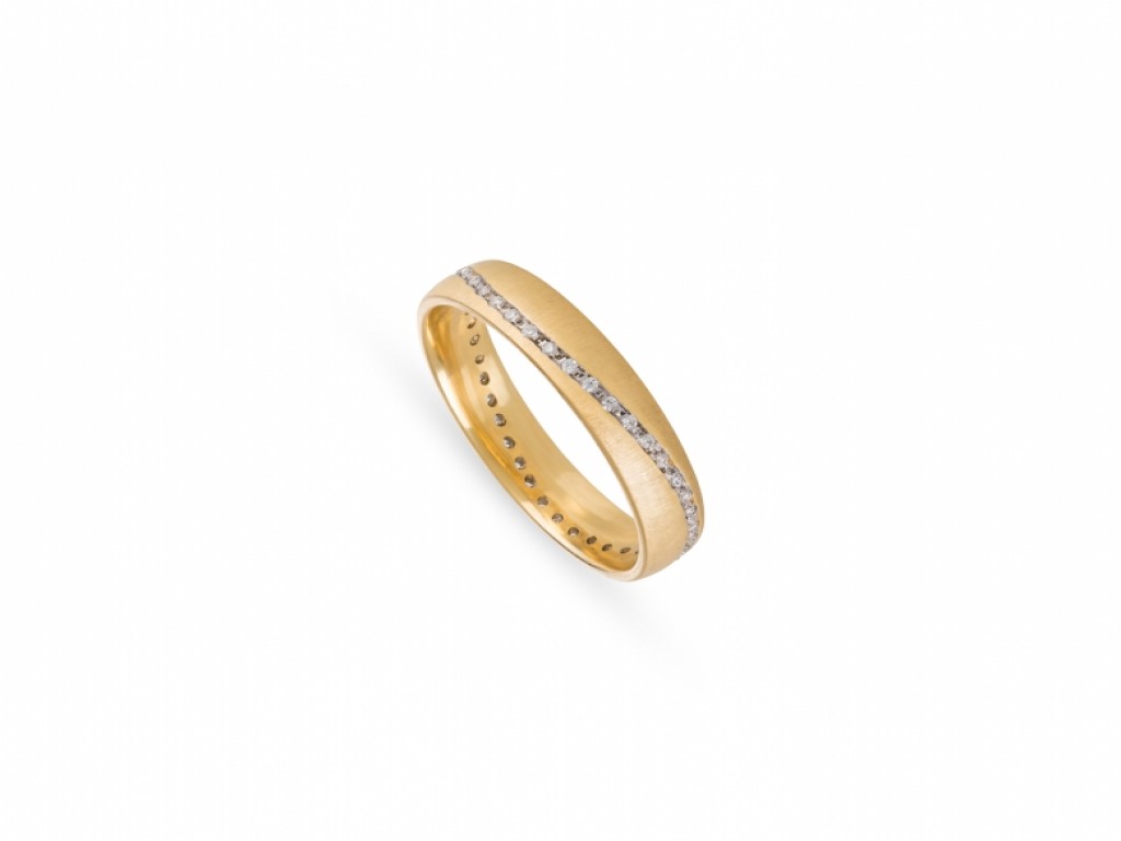 Aliança de Casamento Ouro Amarelo e Branco com Diamantes ALR005153