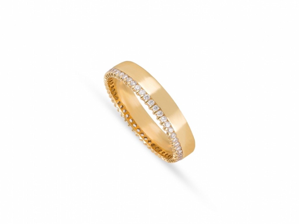 Aliança de Casamento Ouro Amarelo com Diamantes ALR005139