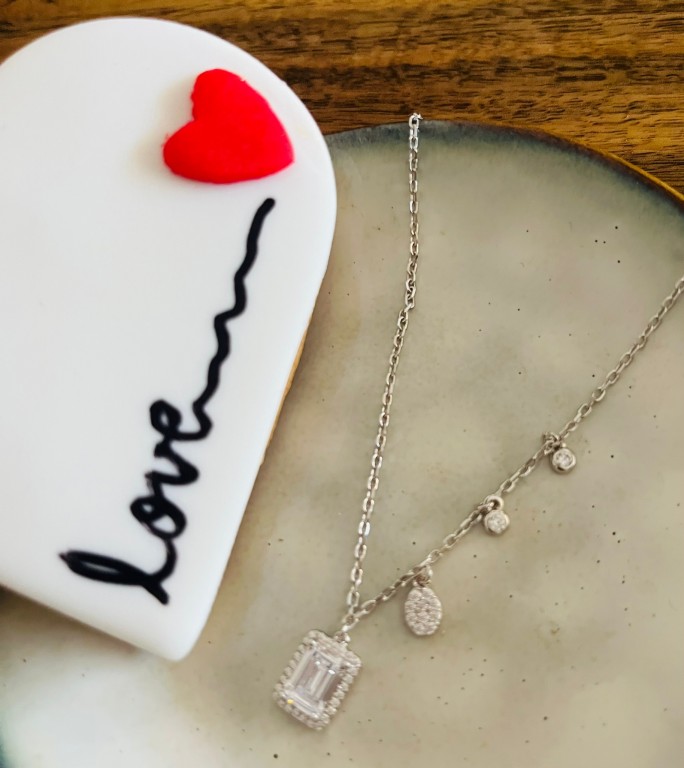 Colar em prata dourada 925 corrente com Pendentes