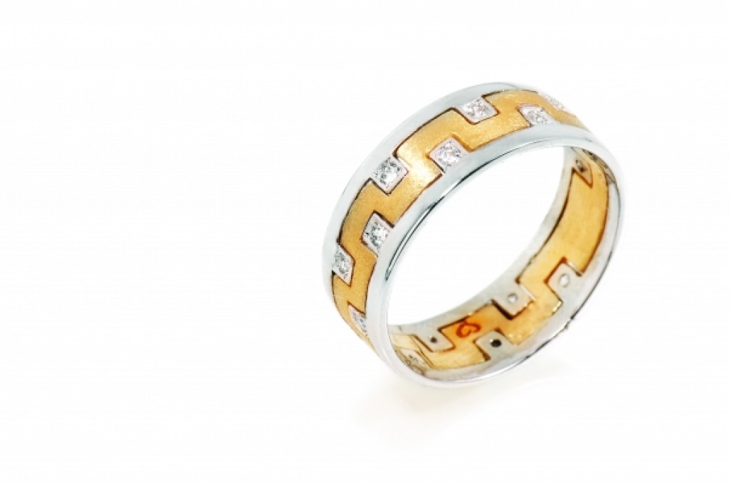 ALIANÇA BICOLOR ROMANTIS CRAFTED LOVE zirconia